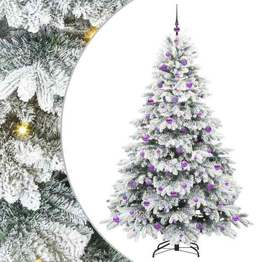Künstlicher Weihnachtsbaum mit 300 LEDs Weiß 210 cm PE und PVC
