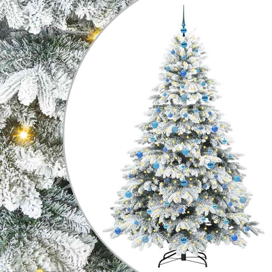 Künstlicher Weihnachtsbaum mit 300 LEDs Weiß 210 cm PE und PVC