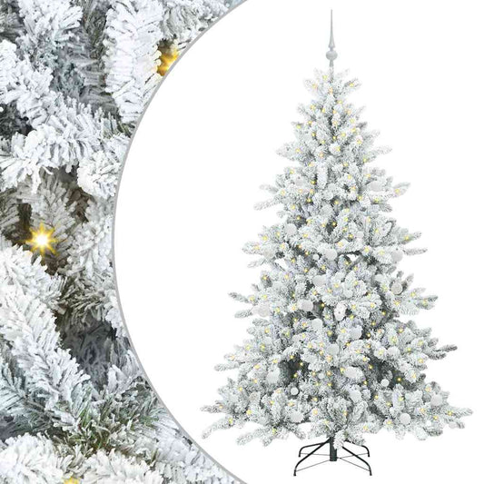 Künstlicher klappbarer Weihnachtsbaum Weiß 180 cm PVC und Stahl