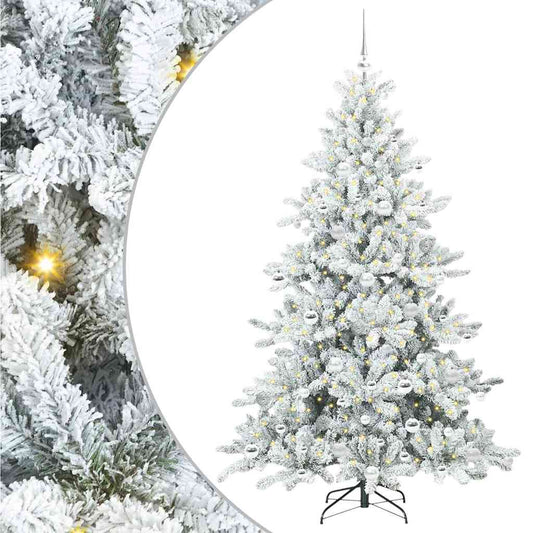 Künstlicher klappbarer Weihnachtsbaum Weiß 180 cm PVC und Stahl