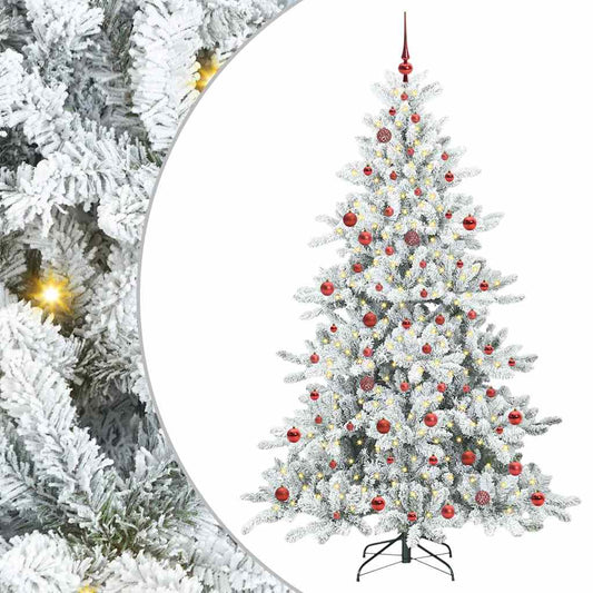 Künstlicher klappbarer Weihnachtsbaum Weiß 210 cm PVC und Stahl