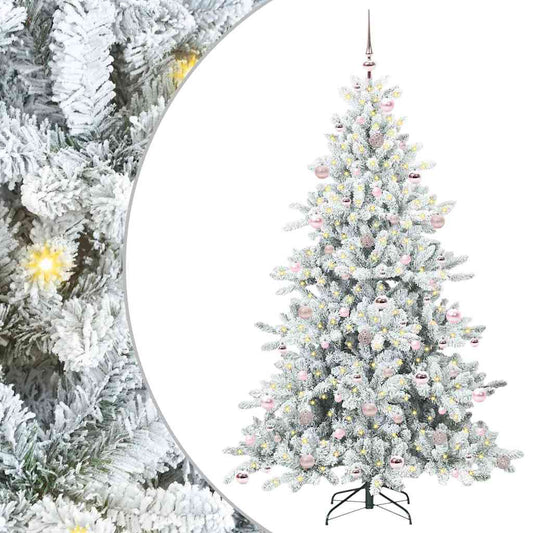 Künstlicher klappbarer Weihnachtsbaum Weiß 210 cm PVC und Stahl