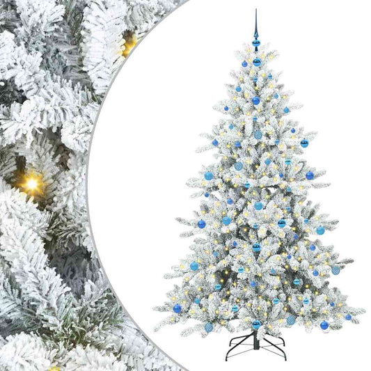 Künstlicher klappbarer Weihnachtsbaum Weiß 210 cm PVC und Stahl