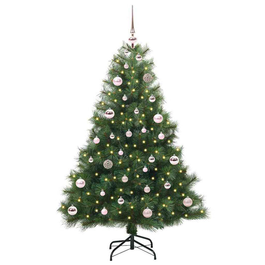 Künstlicher Weihnachtsbaum mit 150 LEDs Grün 150 cm PE und PVC