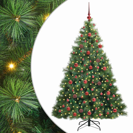 Künstlicher Weihnachtsbaum mit 300 LEDs Grün 180 cm PE und PVC