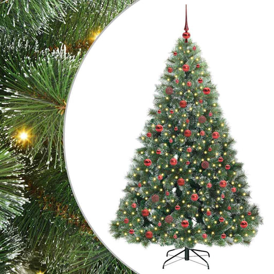 Künstlicher Weihnachtsbaum mit 300 LEDs Grün 180 cm PE und PVC