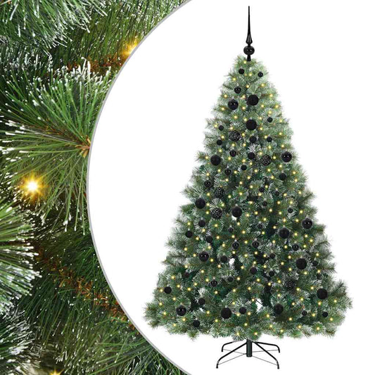 Künstlicher Weihnachtsbaum mit 300 LEDs Grün 180 cm PE und PVC