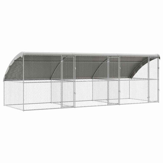 Hundekäfig mit Speicher 3 pcs Silber 6 x 2 x 2 m Stahl