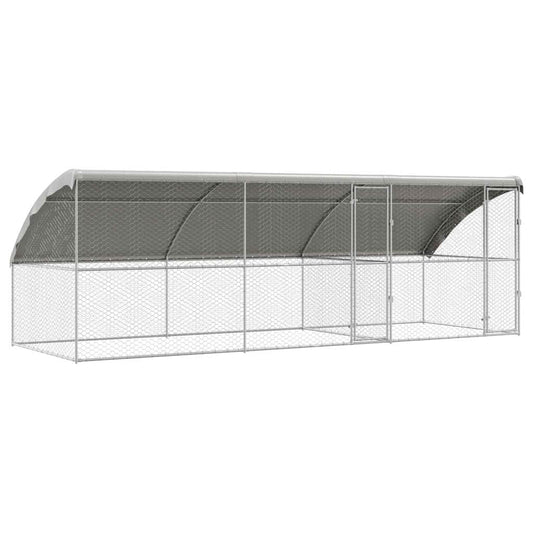 Hundekäfig mit Speicher 3 pcs Silber 6 x 2 x 2 m Stahl
