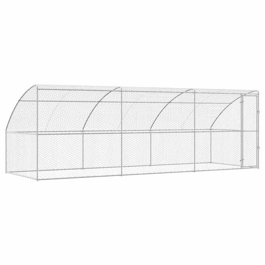 Hundekäfig mit Speicher 3 pcs Silber 6 x 2 x 2 m Stahl