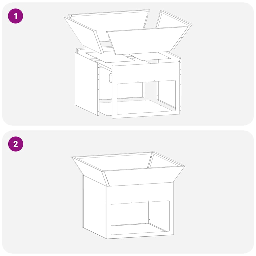 Feuerstelle Rostig 50 x 50 x 40 cm Wetterfeststahl