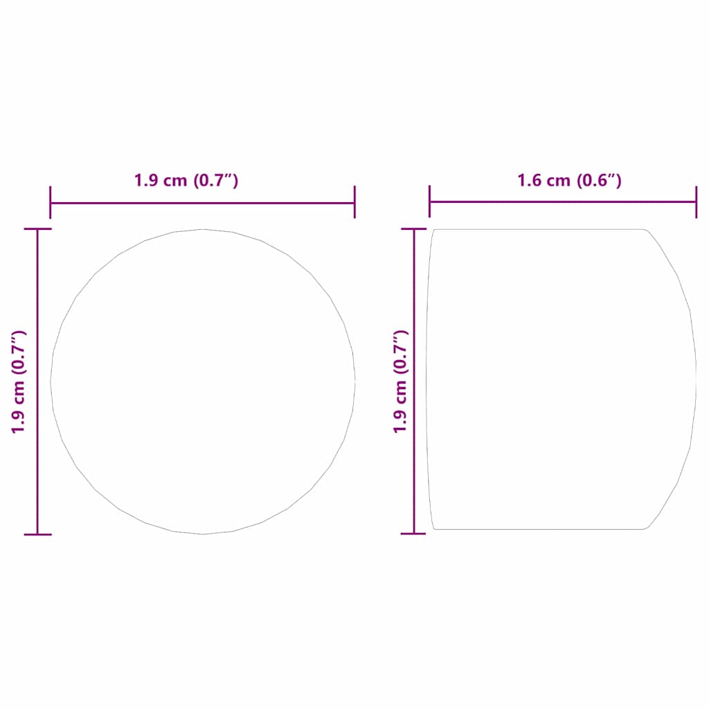 Tischfußball Endkappen 10 pcs Schwarz 1,9 x 1,9 x 1,6 cm