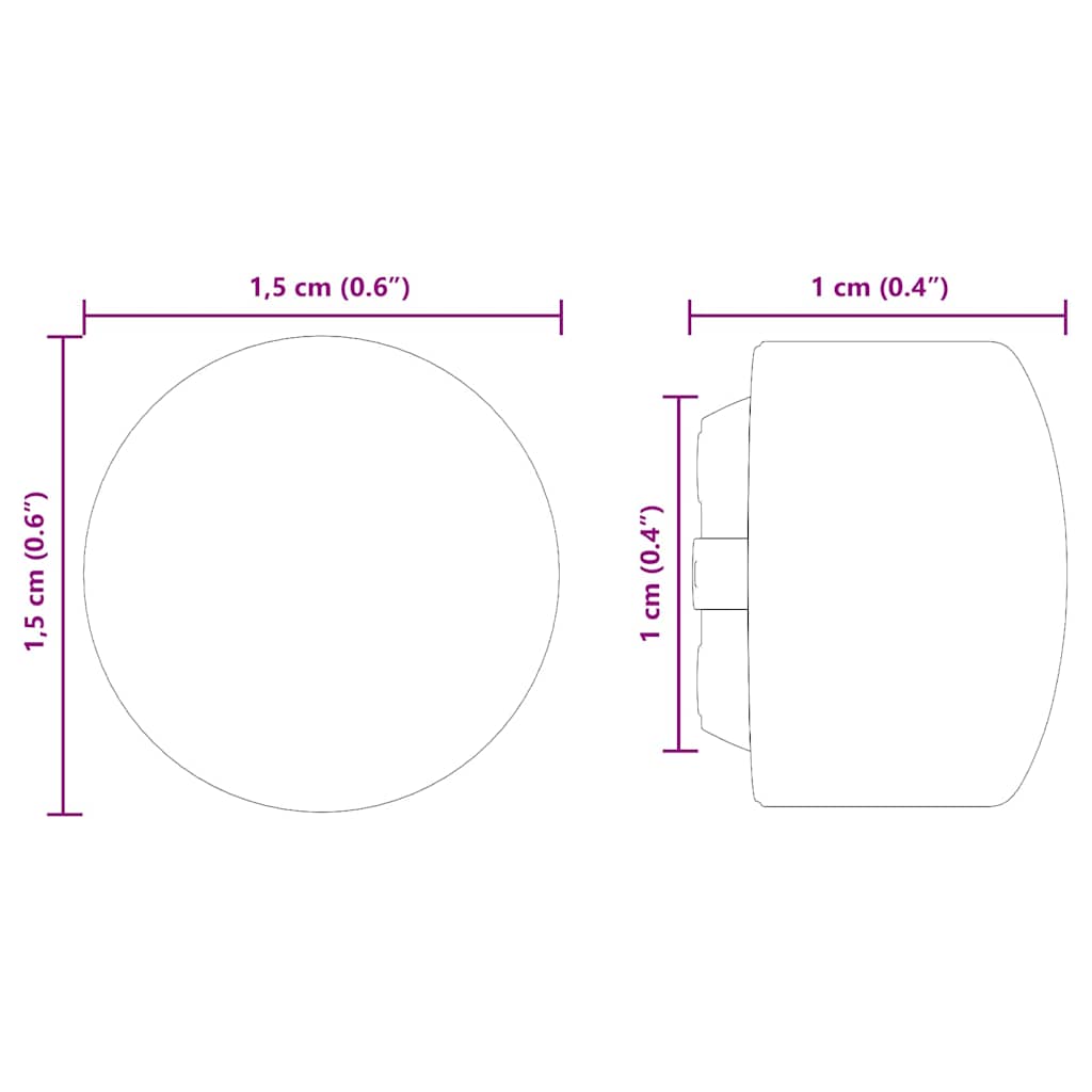 Tischfußball Endkappen 10 pcs Schwarz 1,5 x 1,5 x 1 cm