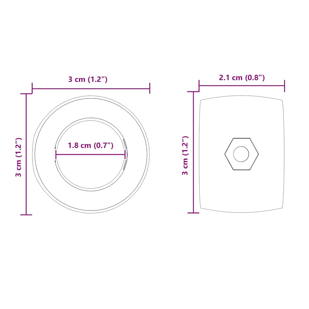 Fußballtischlager 10 pcs Schwarz 3 x 3 x 2,1 cm Kunststoff