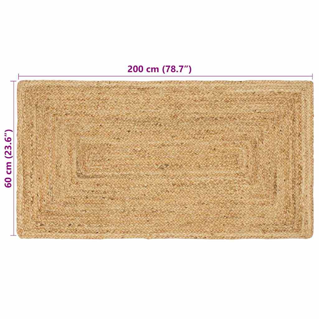 Bereichsteppich Beige 60 x 200 cm Jute