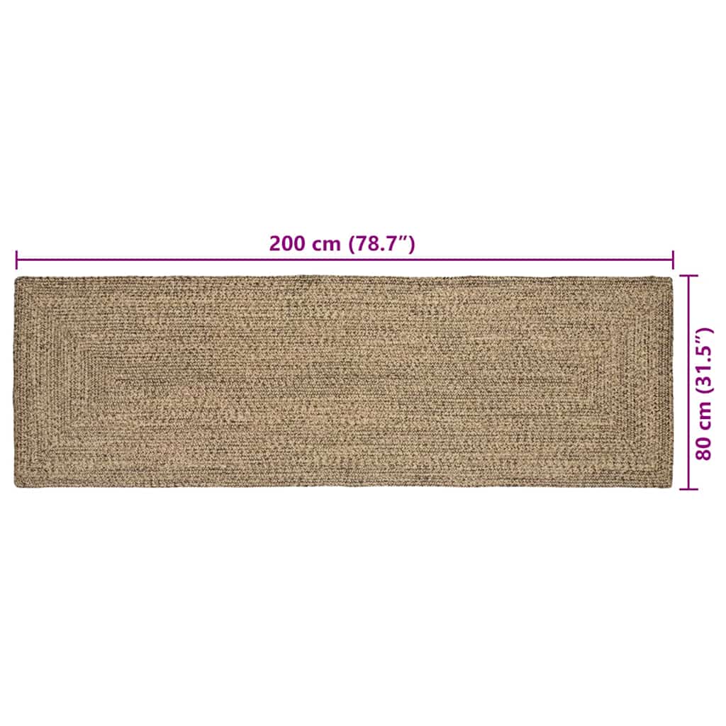 Bereichsteppich Braun 80 x 200 cm Jute