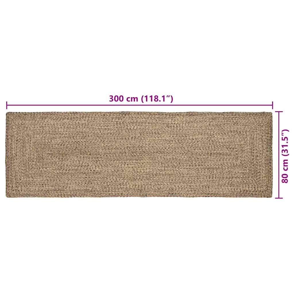 Bereichsteppich Braun 80 x 300 cm Jute