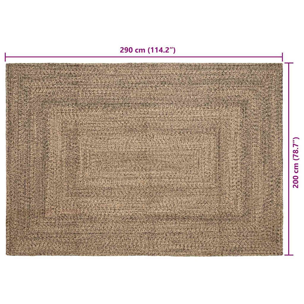 Bereichsteppich Braun 200 x 290 cm Jute
