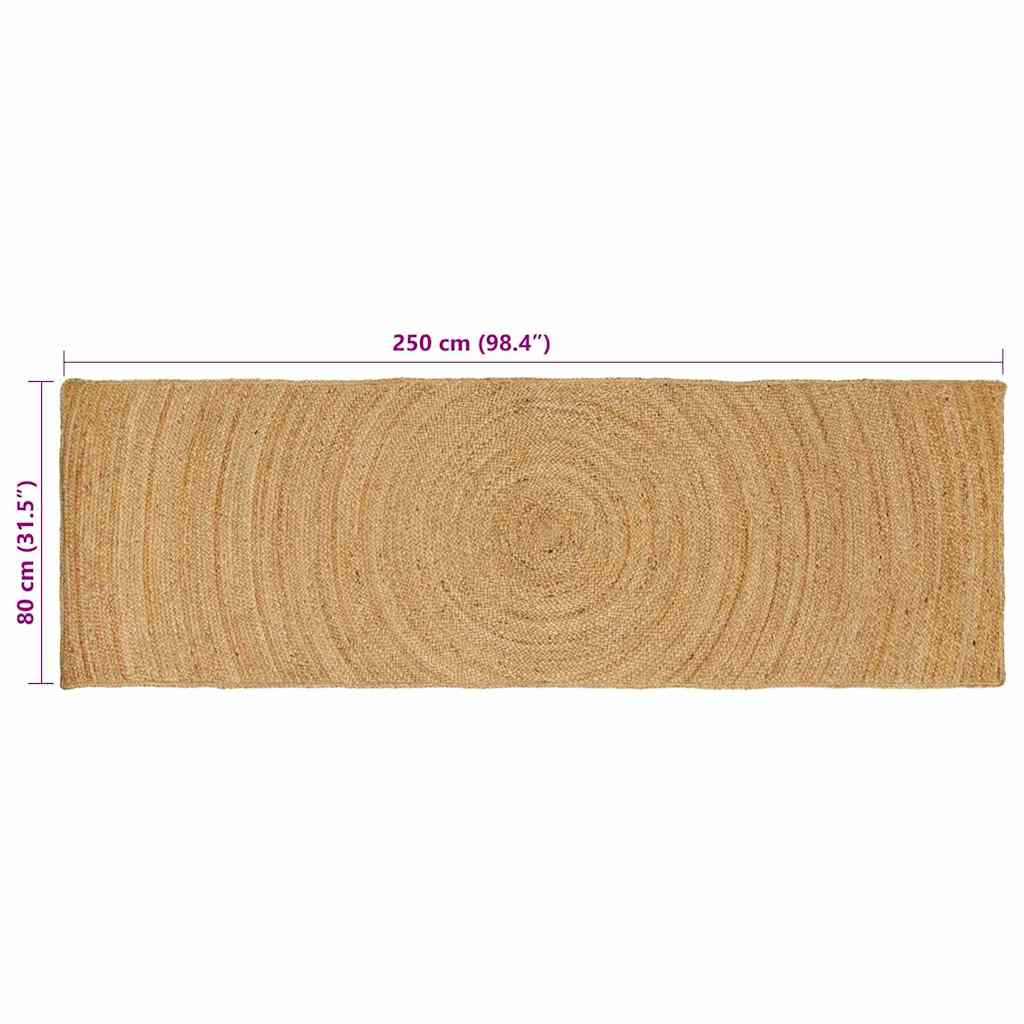 Bereichsteppiche Rechtwinklig Braun 80 x 250 cm Jute
