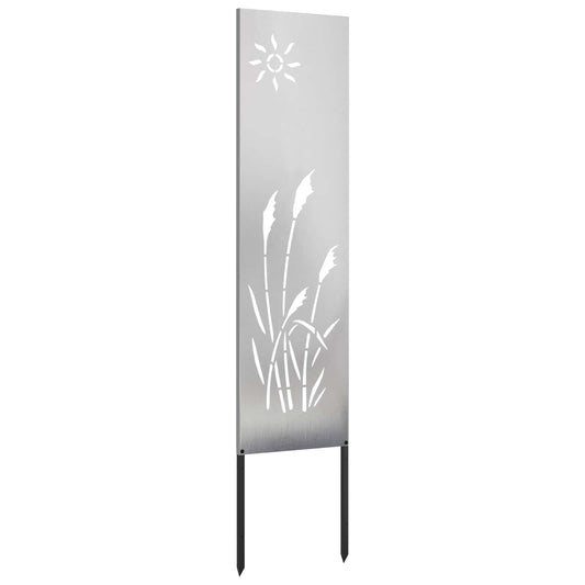 Garten Sichtschutz-Leinwand Silber 32 x 140 cm Edelstahl