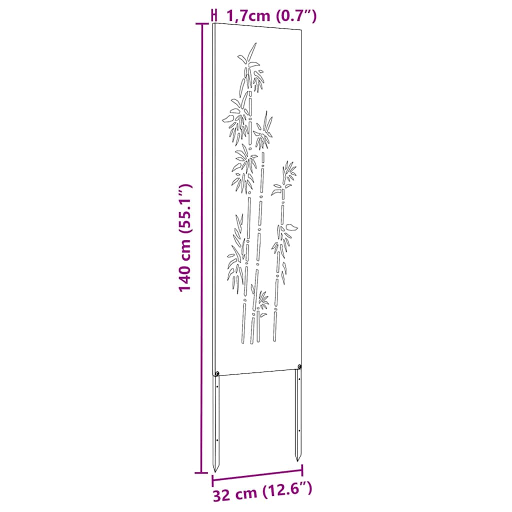 Garten Sichtschutz-Leinwand Floral Anthrazit 32 x 140 cm