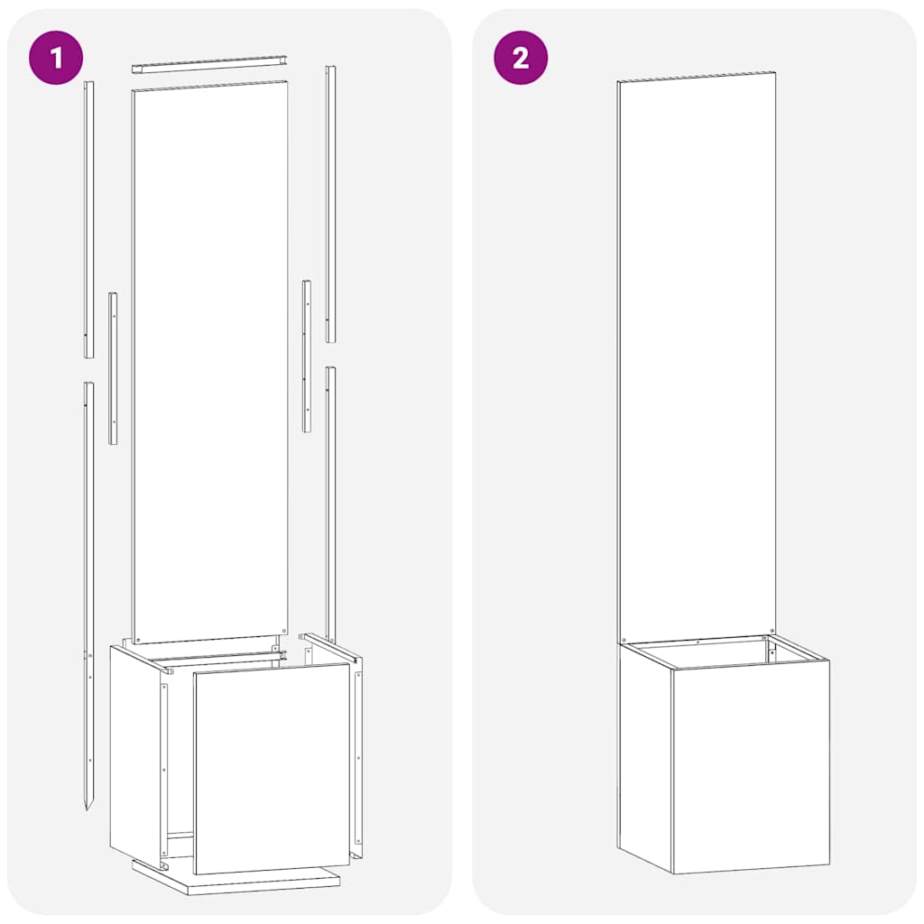 Garten Sichtschutz-Leinwand Rostig 32 x 140 cm Wetterfeststahl