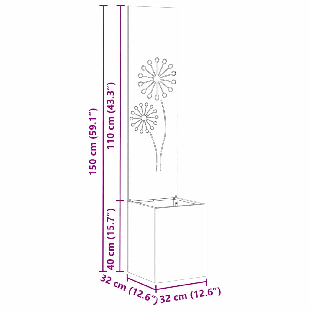 Garten Sichtschutz-Leinwand Silber 32 x 140 cm Edelstahl