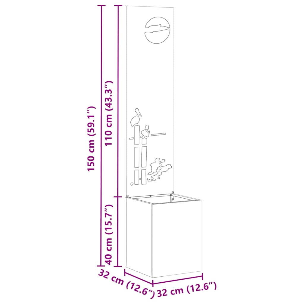 Garten Sichtschutz-Leinwand Anthrazit 32 x 140 cm