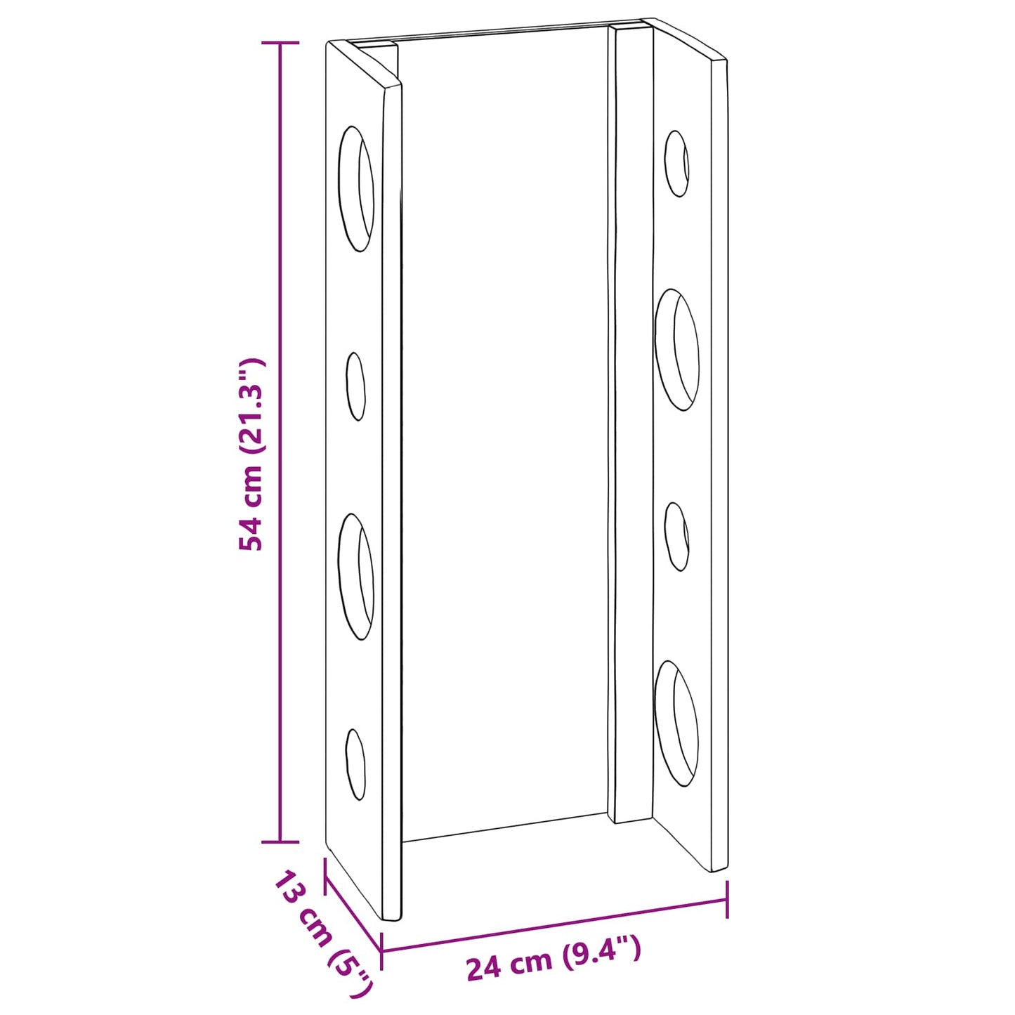 Regal Braun 24 x 13 x 54 cm Massives Mahagoni Holz