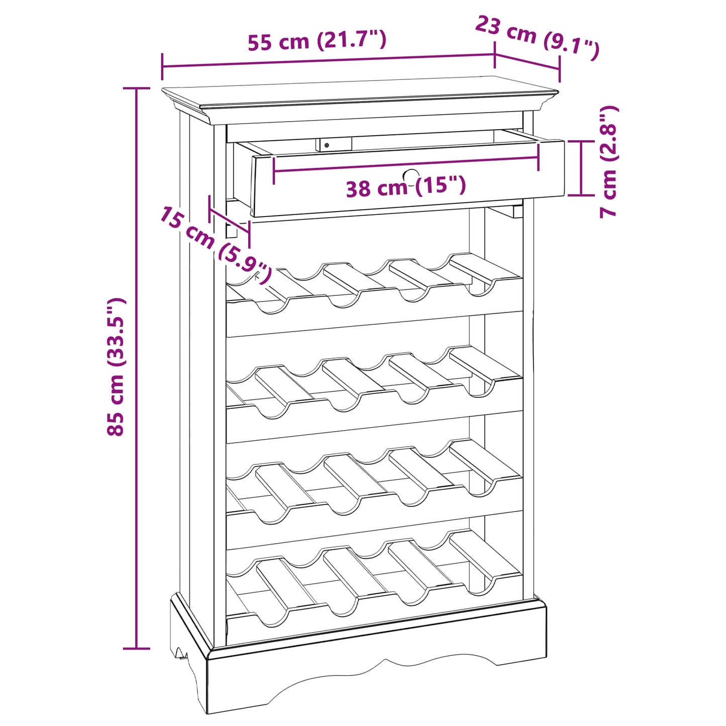 Weinregal Massives Mahagoni Holz