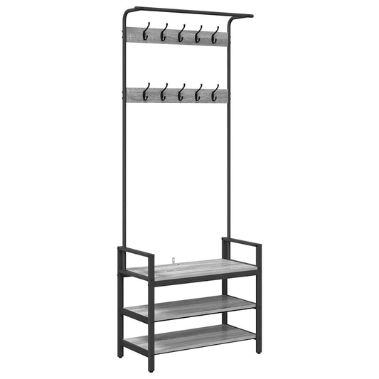 Garderobenständer Graues Sonoma 75 x 34 x 184 cm Holzwerkstoff