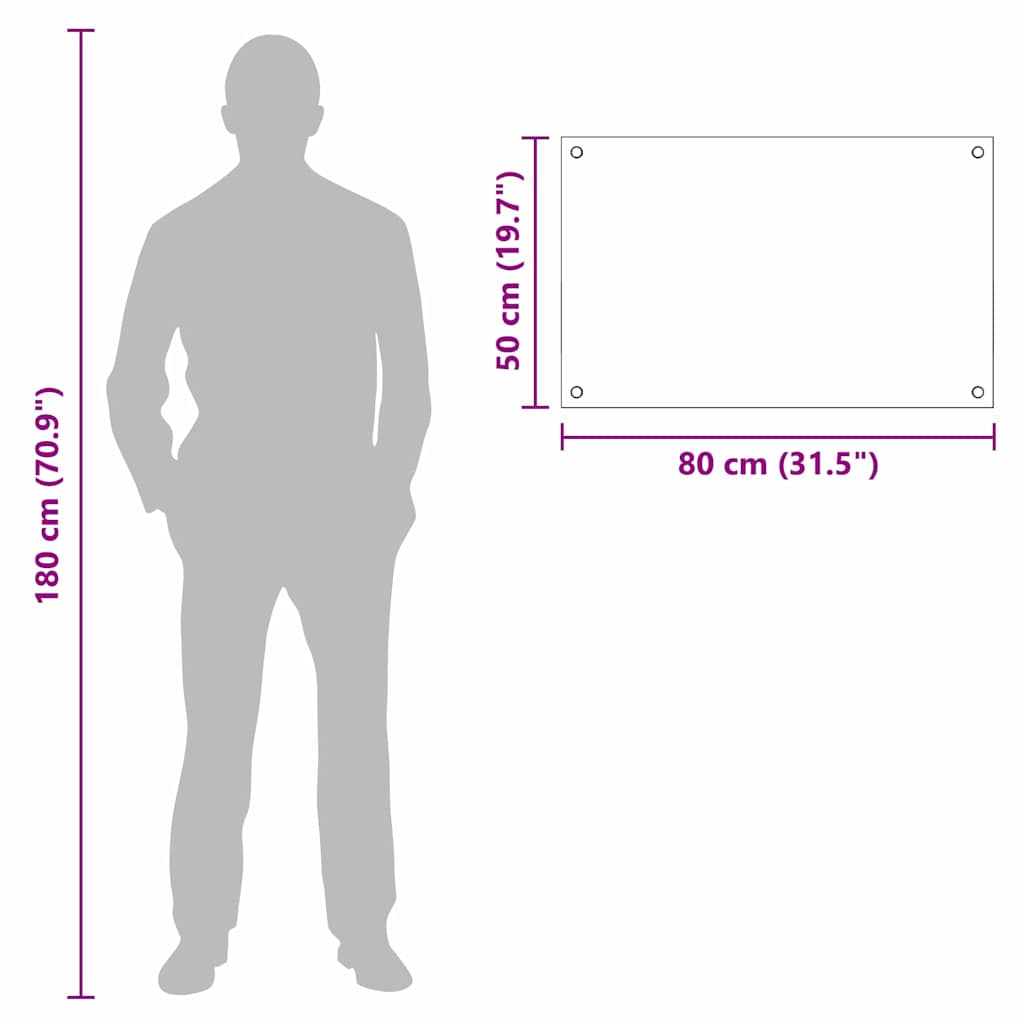 Küchenrückwand Transparent 80 x 50 cm Gehärtetes Glas