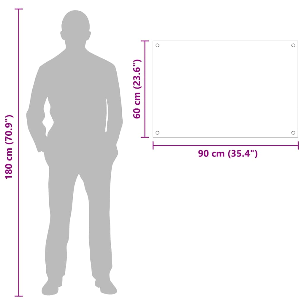 Küchenrückwand Schwarz 90 x 60 cm Gehärtetes Glas