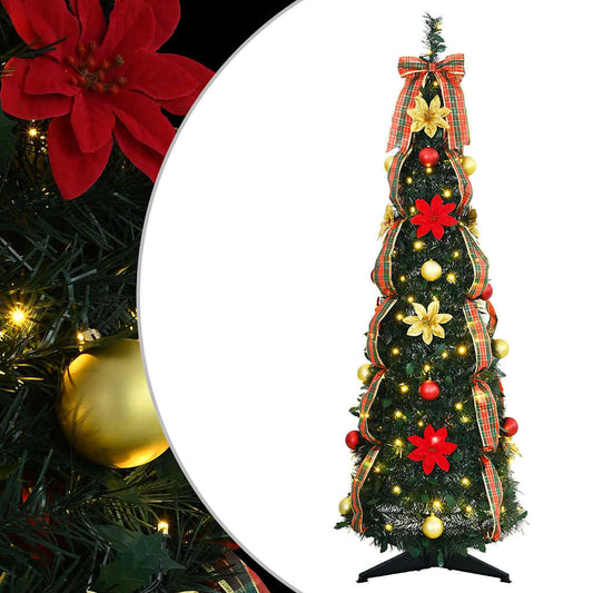 Künstlicher Weihnachtsbaum mit 50 LEDs Grün 120 cm PVC