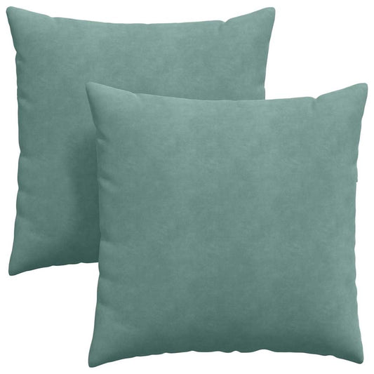 Cuscino per divano 2 pezzi verde mare 60 x 60 cm velluto a coste