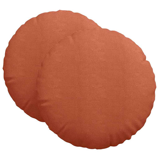 Cuscini per seduta, 2 pezzi, rosso-arancio, Ø 60 cm, tessuto a coste