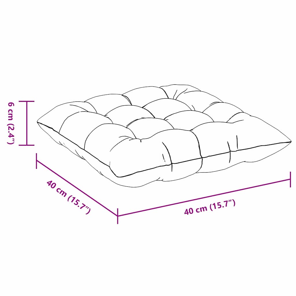 Cuscini per seduta, 4 pezzi, blu, 40 x 40 x 6 cm, tessuto a coste