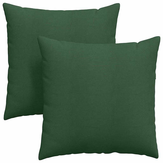 Cuscino per divano 2 pezzi verde scuro 80 x 80 cm velluto a coste