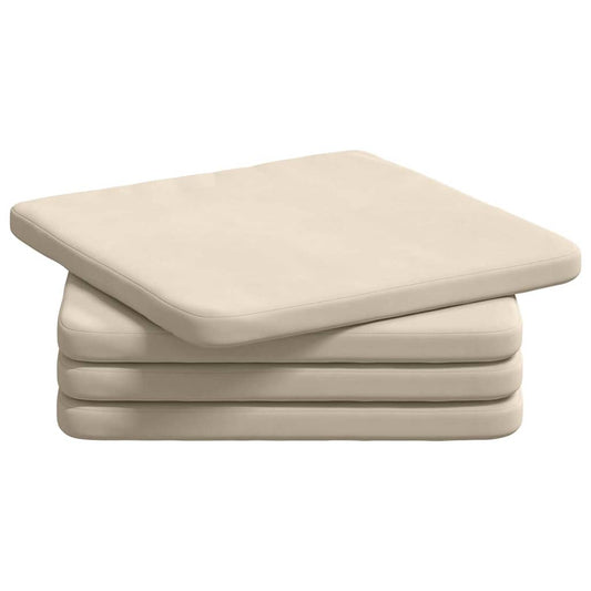 Sitzkissen 4 pcs Beige 40 x 40 x 3 cm Mikrofaserstoff