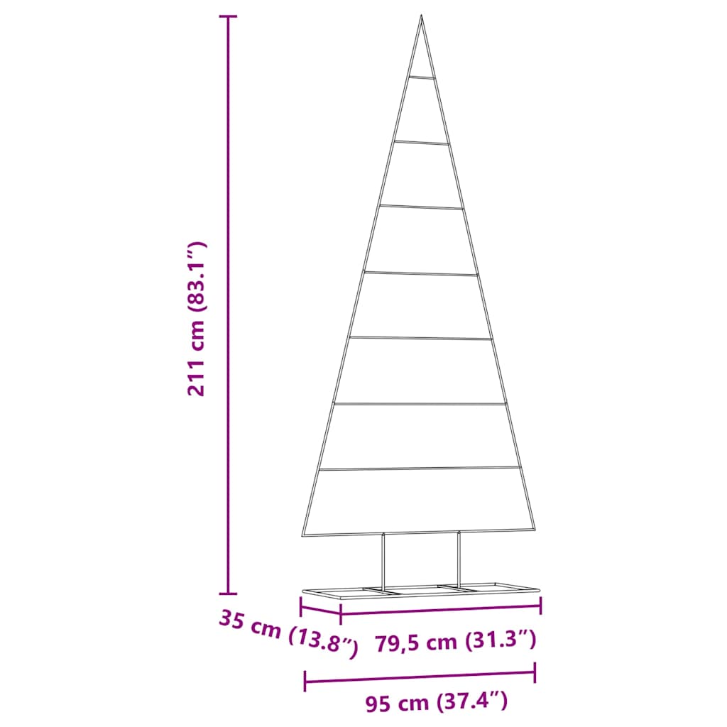 Metall Weihnachtsbaum Gold 210 cm Pulverbeschichteter Stahl