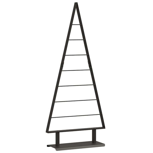 Albero di Natale in metallo con supporto, nero, 125 cm, acciaio