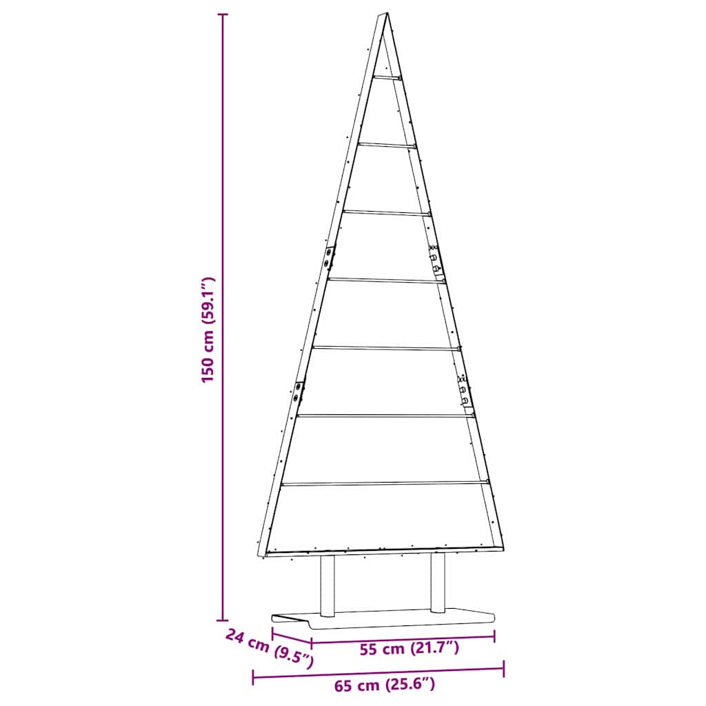 Metall Weihnachtsbaum mit Ständer Schwarz 150 cm Stahl