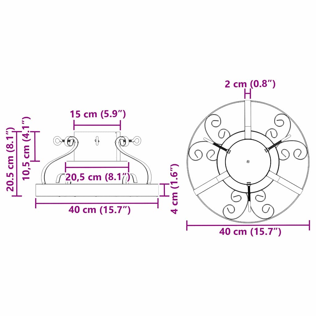 Weihnachtsbaumständer Antikes Kupfer 40 x 40 x 20,5 cm Stahl