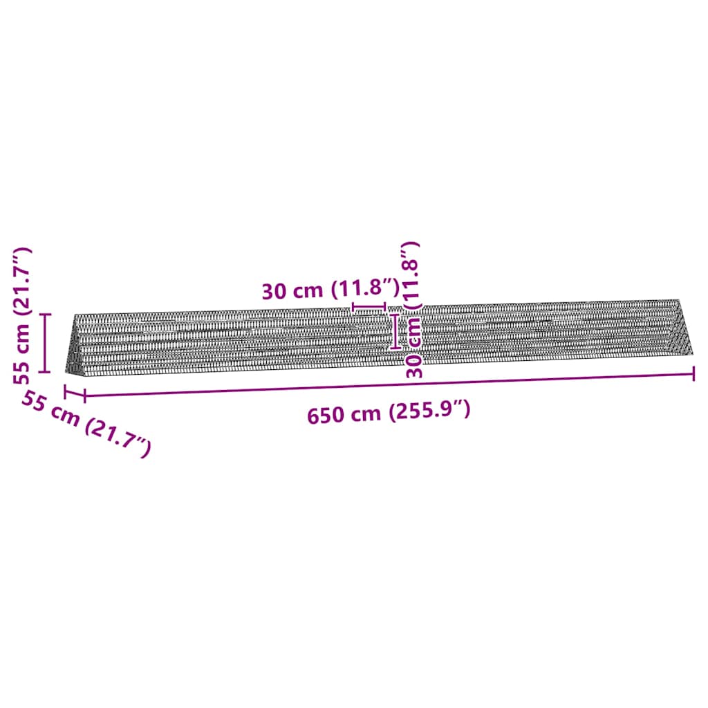 Hühnerkäfig Silber 650 x 55 x 55 cm Verzinkter Stahl
