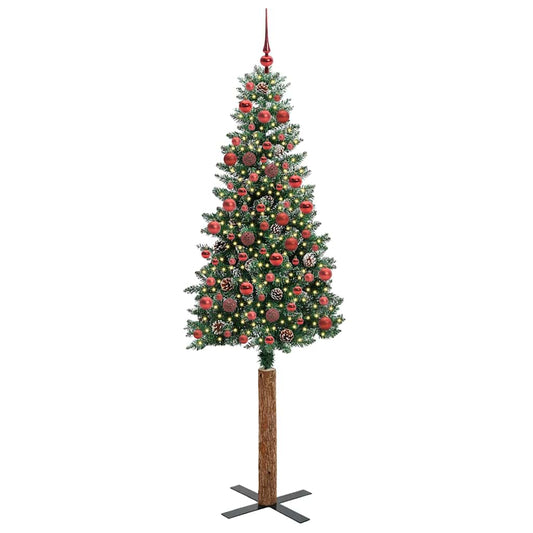 Schlanker Weihnachtsbaum mit 300 LEDs mit Ständer Grün 180 cm