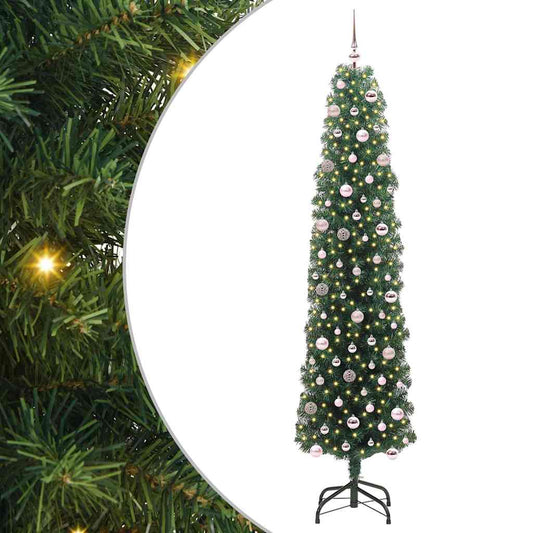 Künstlicher Weihnachtsbaum mit 300 LEDs mit Ständer Grün 240 cm