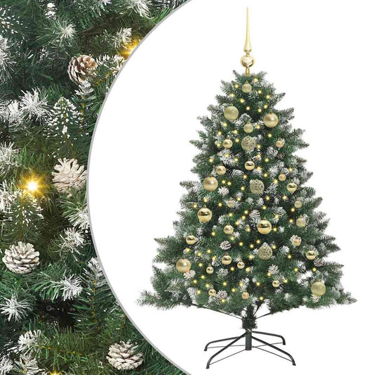 Künstlicher Weihnachtsbaum mit 150 LEDs mit Ständer Grün 150 cm