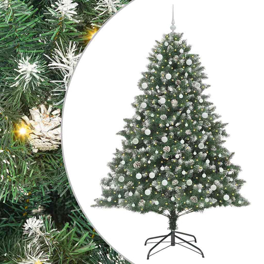 Künstlicher Weihnachtsbaum mit 300 LEDs mit Ständer Grün 240 cm