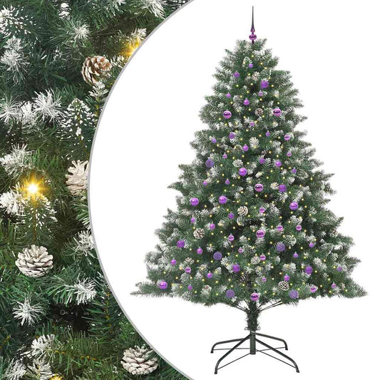 Künstlicher Weihnachtsbaum mit 300 LEDs mit Ständer Grün 240 cm
