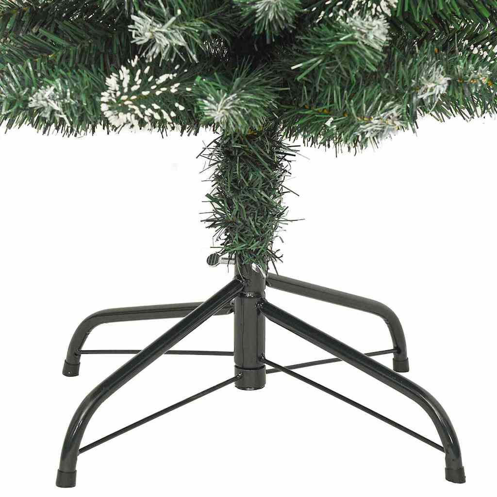 Künstlicher schlanker Weihnachtsbaum Grün und Weiß 150 cm